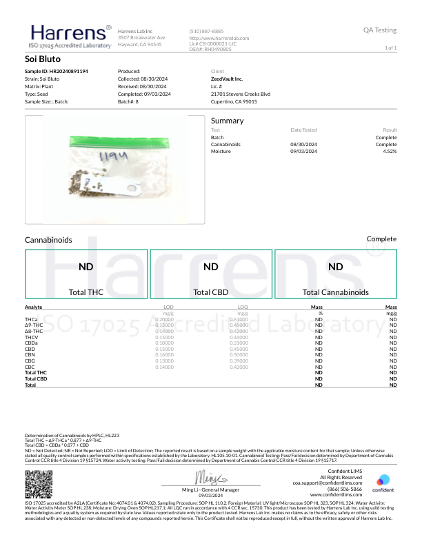 Grandiflora Genetics Blutonium - Soi Bluto 10 seed pack