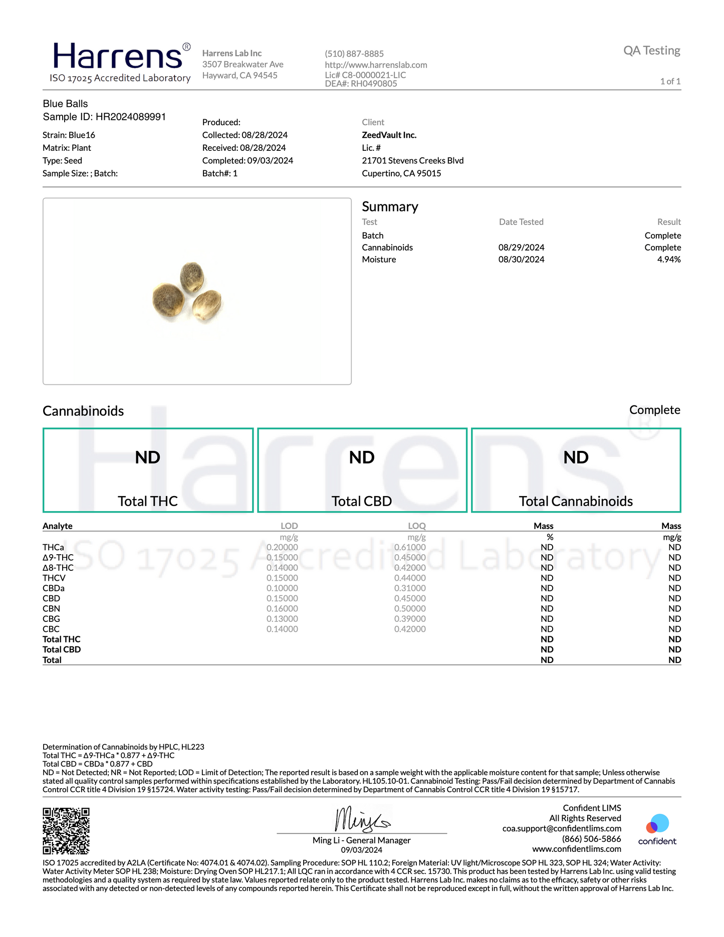 Grandiflora Genetics Grandma's Cookies - Blue Balls Feminized 12 pack